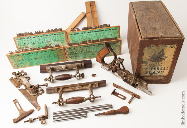 100% COMPLETE ! STANLEY No. 55 Universal Combination Plane RARE Type One circa 1897-1905