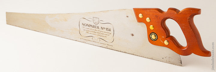 Minty 9 point 26 inch Crosscut W. TYZACK SONS & TURNER  NONPAREIL No. 154 Hand Saw