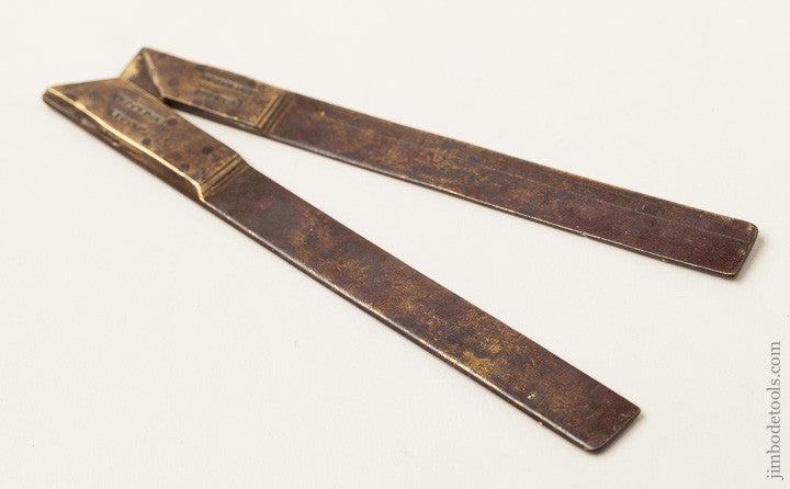 18th Century 6 inch Brass Folding Square CASTLE BICESTER 