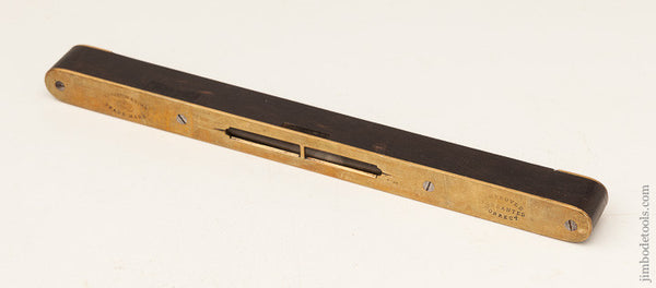 Pretty PRESTON 9 7/8 inch Ebony and Brass Level 