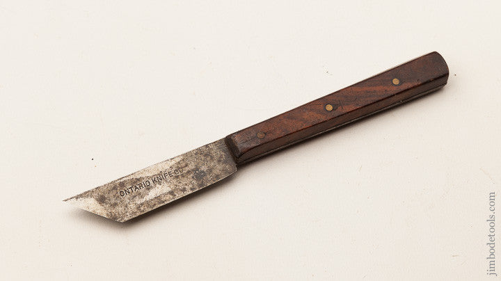 Fine 5 1/2 inch Rosewood-Handled Right-handed Striking Knife By THE ONTARIO KNIFE CO.