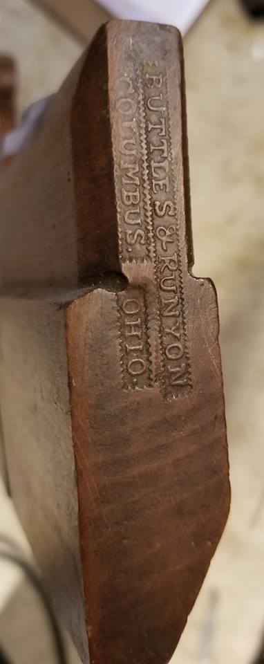 No. 6 Round Molding Plane by BUTTLES & RUNYON COLUMBUS OHIO circa 1843-44  EXTRA FINE - 73968