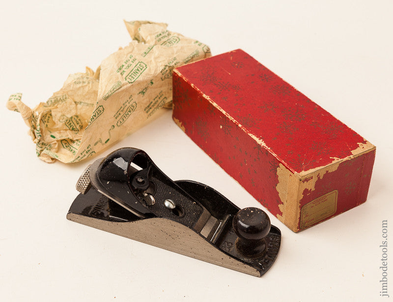STANLEY No. 220 Block Plane in Original Double Christmas Box with Gift Tag