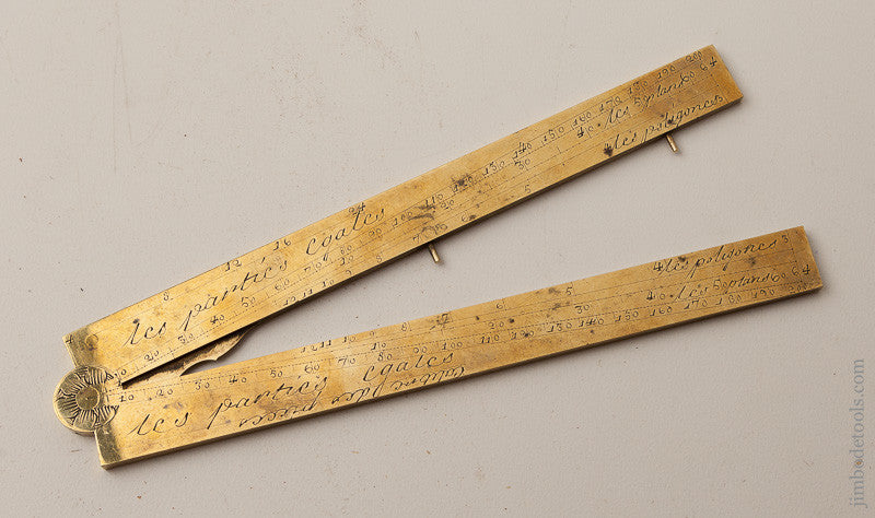 18th Century Brass Sector Rule Signed BODSON circa 1800
