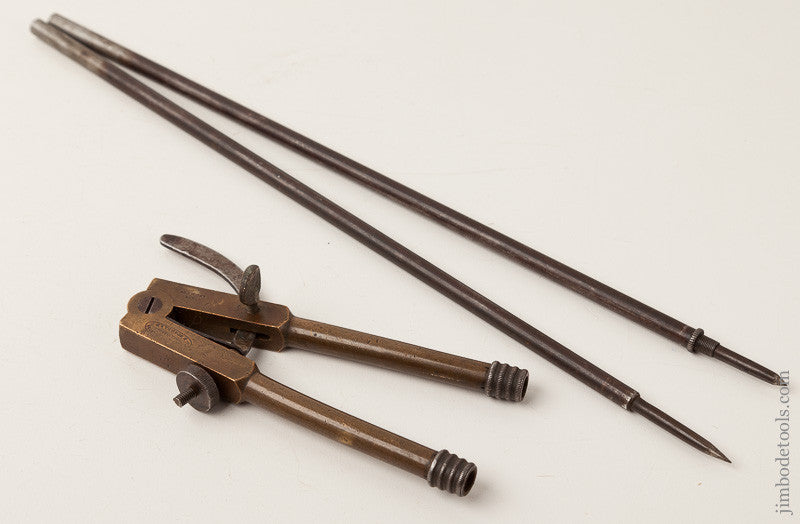 Rare! STODDARD 1872 Patent Brass and Steel Dividers with 13 inch Extensions