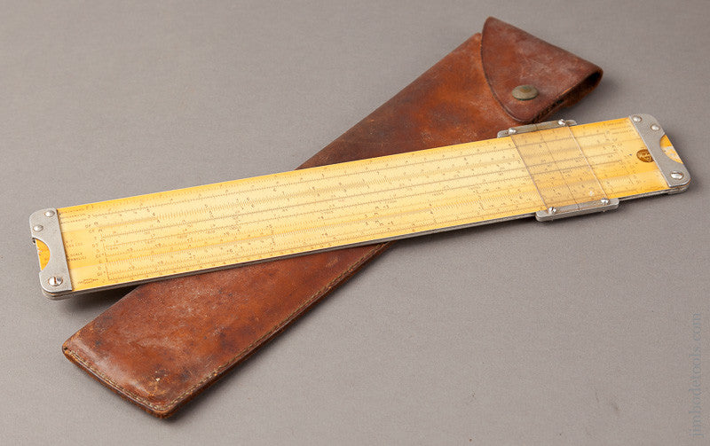 12 inch PICKETT Slide Rule in Original Leather Sheath
