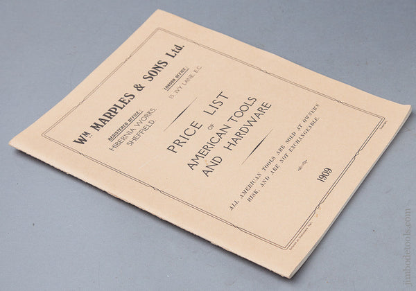 Book: PRICE LIST OF AMERICAN TOOLS AND HARDWARE By Wm. Marples & Sons Ltd. REPRINT