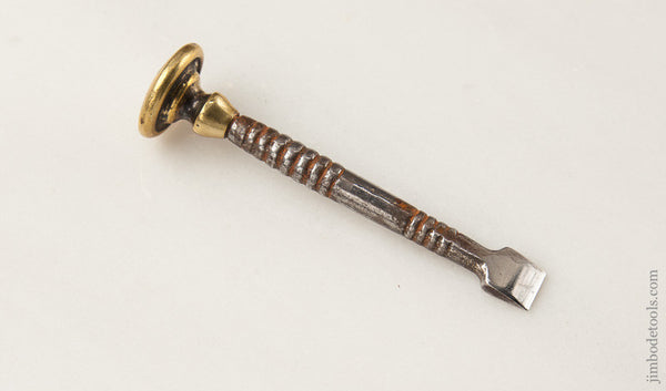  Fancy Four Inch Iron & Brass Buttonhole Chisel 