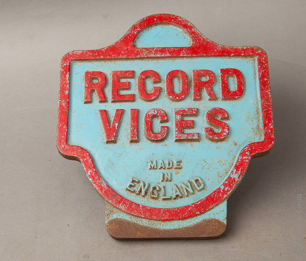 Cast Iron RECORD Hardware Store Plaque 