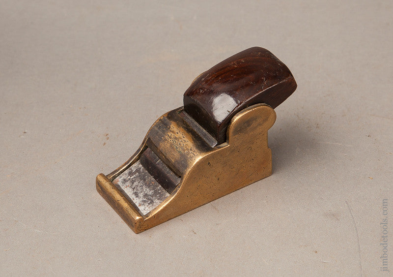  Exceptional 1 1/2 x 3 inch Gunmetal and Rosewood Chariot Plane 