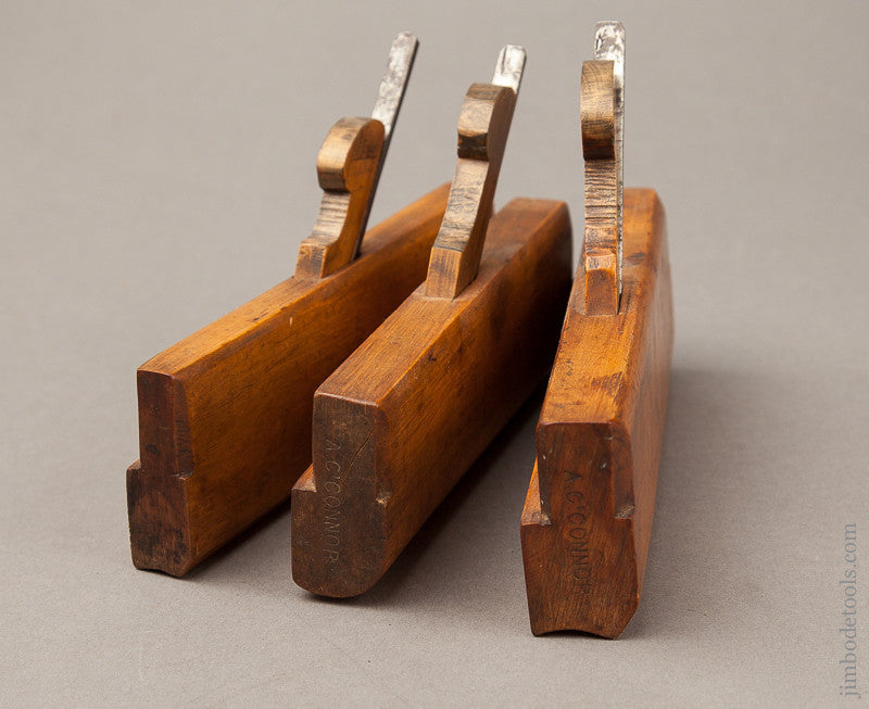  Set of Three Miniature Solid Boxwood Hollows and Rounds 