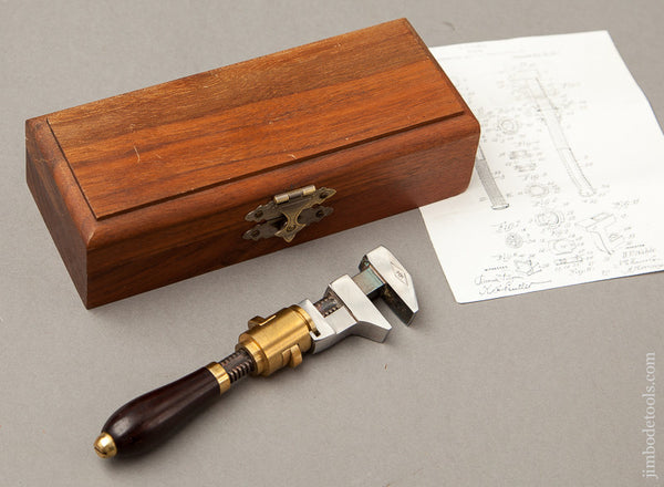 Miniature 4 1/2 inch July 25, 1911 KAHLE Patent Wrench by the Late HILARY KLEIN in Custom Walnut Box