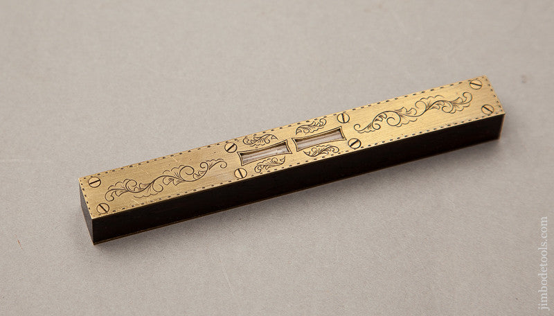 Engraved Miniature 4 1/4 inch Rosewood and Brass Level by PAUL HAMLER - 68982U