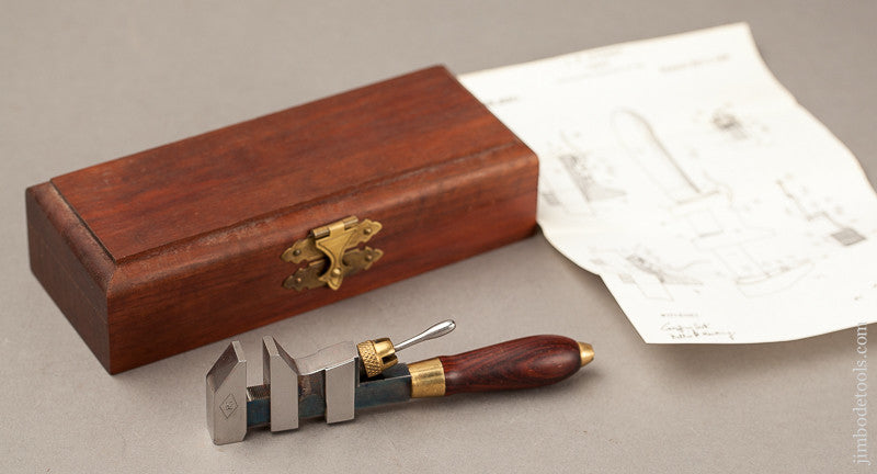  Miniature 4 1/2 inch A.W. PETERSON November 3, 1908 Patent Wrench by the Late HILARY KLEIN in Custom Walnut Box 