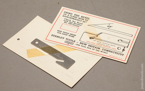  STANLEY No. 149 Bevel Grinding Gage MINT in Package 
