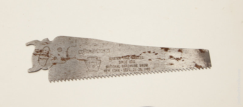  7 1/2 inch DISSTON Salesman's Sample Saw from the National Hardware Show in New York September 24-26, 1962 