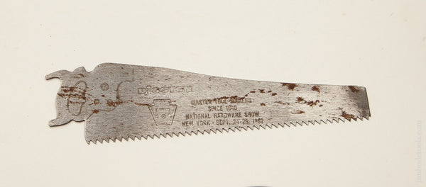  7 1/2 inch DISSTON Salesman's Sample Saw from the National Hardware Show in New York September 24-26, 1962 