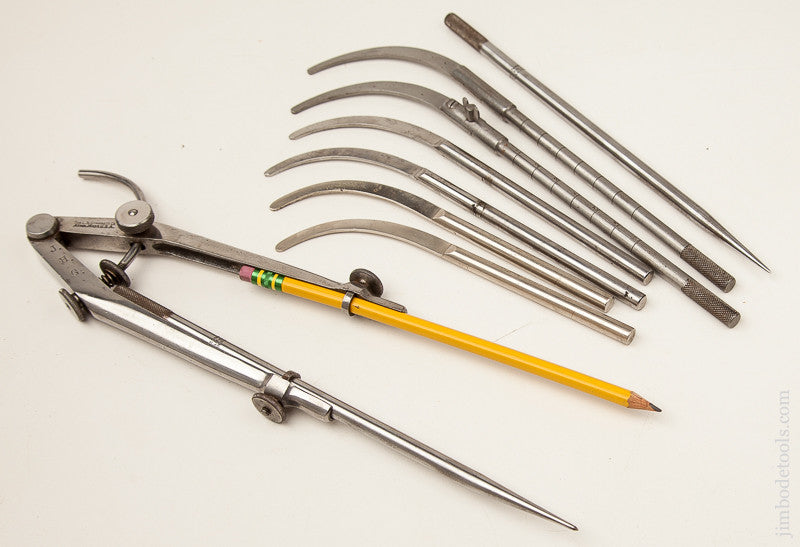 Extra Fine! STARRETT Nine Piece Dividers and Calipers Set 