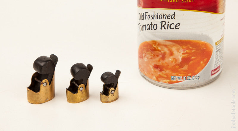 Tiny Set of Three Brass and Ebony Violinmaker's Planes