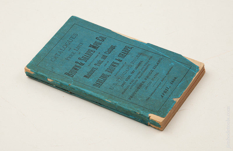 Rare! ORIGINAL 1888 DARLING BROWN & SHARPE Catalog