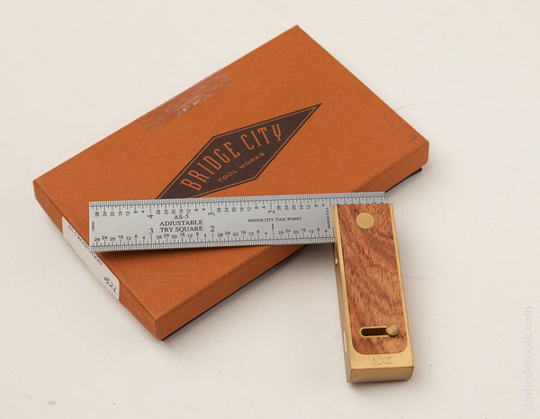 1995 BRIDGE CITY TOOL WORKS AS-5 Adjustable Try Square MINT in Original Box