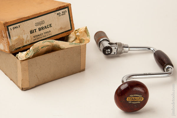 Near New 10 inch STANLEY No. 923 Bit Brace EXTRA FINE in Original Box