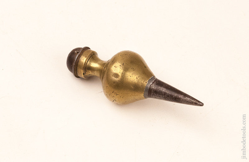 Early 13 1/2 ounce Brass and Steel Plumb Bob