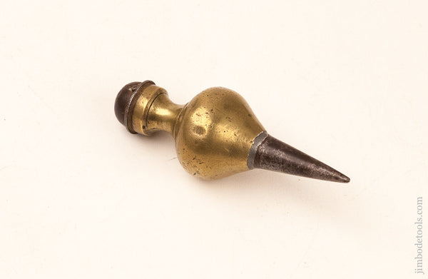 Early 13 1/2 ounce Brass and Steel Plumb Bob