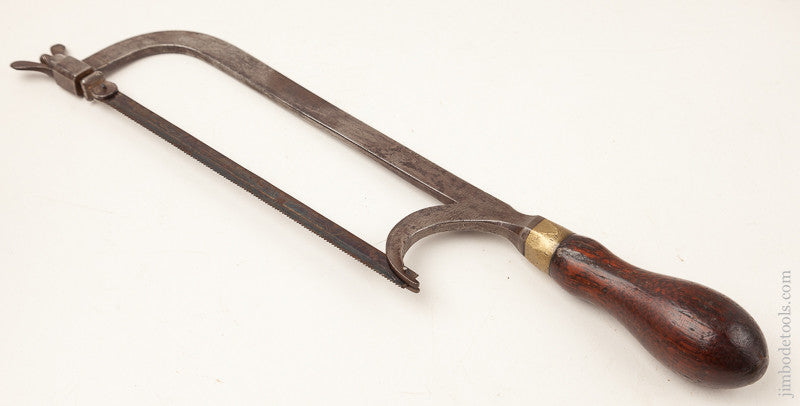 Awesome 19th Century Lancashire Patent Hack Saw with Rosewood Handle 