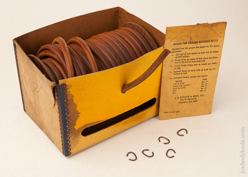 Nearly Full 100 Foot Roll of 3/8 inch Size Leather Belting for Treadle Machines with Five Hooks