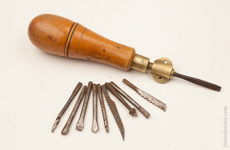 Extra Fine! Boxwood Tool Handle with 10 Bits