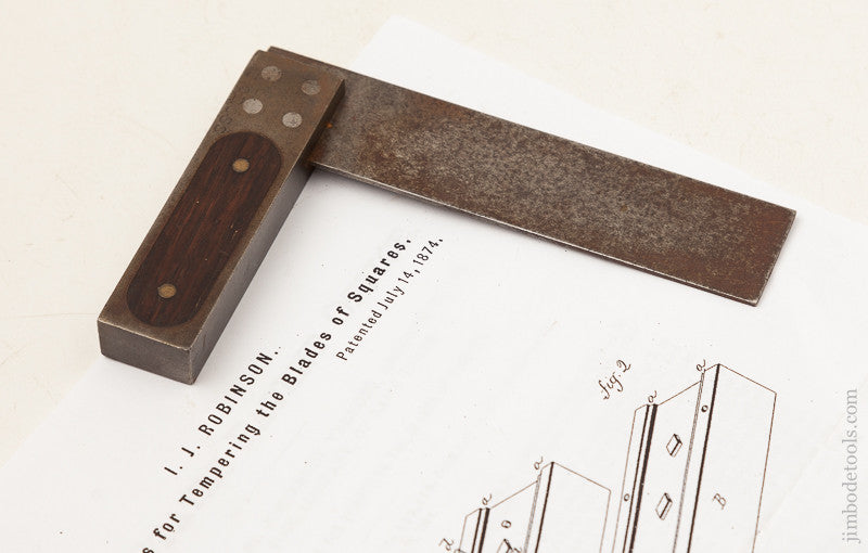  Rare! Four inch Size ROBINSON July 14, 1874 PATENT Try Square by ST. JOHNSBURY TOOL CO. 