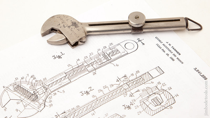 Near Mint TANNER February 19, 1968 Patent 7 1/4 inch Speed Grip Automatic Adjustable Wrench by POLARIS PROD. INC MILWAUK