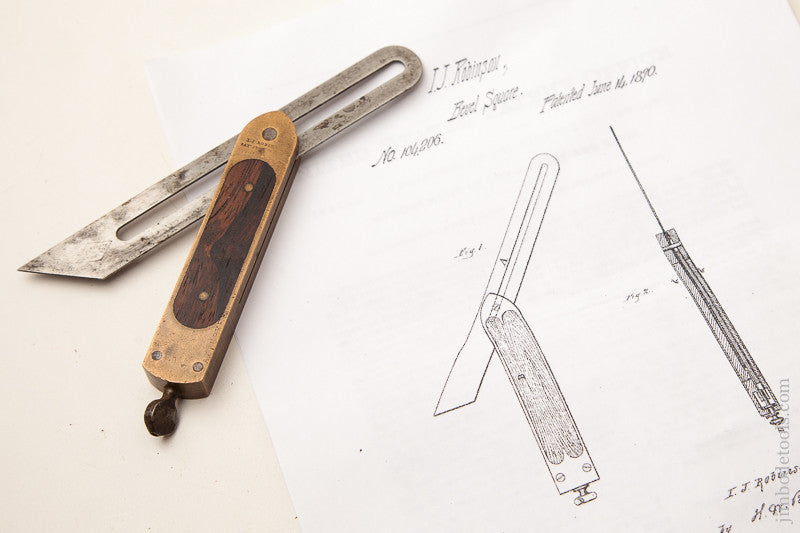 Extra Fine! Six inch Rosewood and Gunmetal ROBINSON June 14, 1870 Patent Bevel by ST. JOHNSBURY TOOL CO.