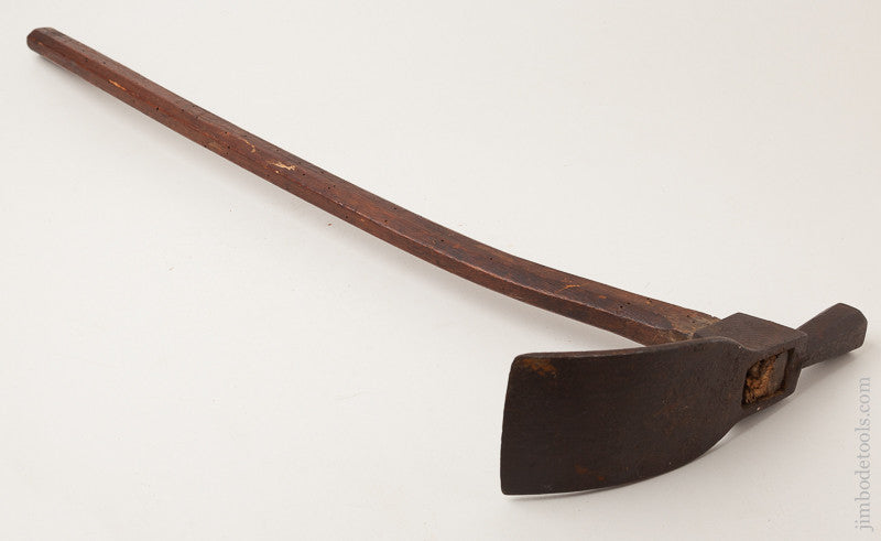 Very Early Adze with Original 29 3/4 inch Chamfered Hammer 