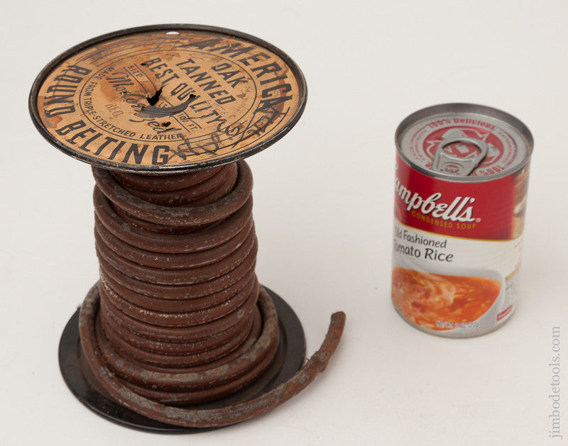 Remainder of 100 foot Spool of 5/16 inch Size Leather AMERICA ROUND BELTING 