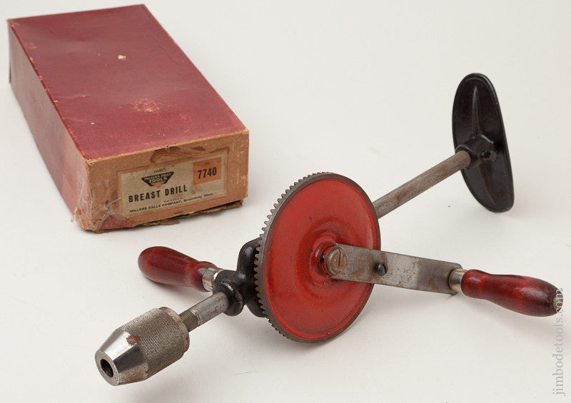 MILLERS FALLS No. 7740 Three Jaw Breast Drill MINT in Original Box