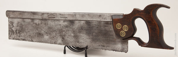RARE Early 9 point 14 inch Triple Medallion Crosscut WILLIAMS LONDON Back Saw circa 1841-52