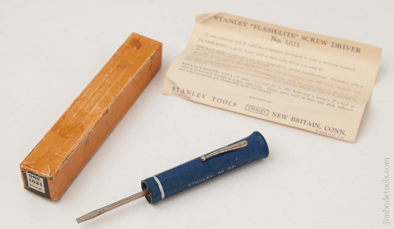 STANLEY No. 1021 Flashlight Screwdriver BRAND NEW in Original Box circa 1937-40