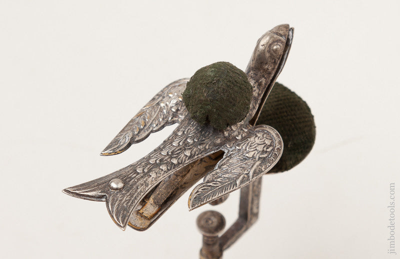5x4 inch Silver or Silver Plated Sewing Bird 