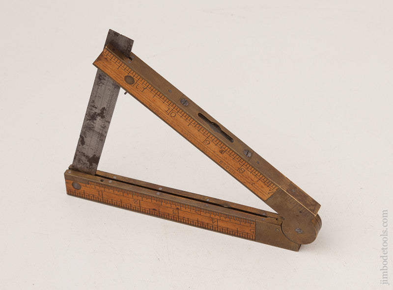 Twelve inch Boxwood and Brass CHAPIN STEPHENS & CO. Number 036 Combination Rule/Level/Bevel 