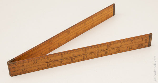 Extra Fine! STANLEY No. 31 Boxwood and Brass 24 inch Folding Shrinkage Rule 