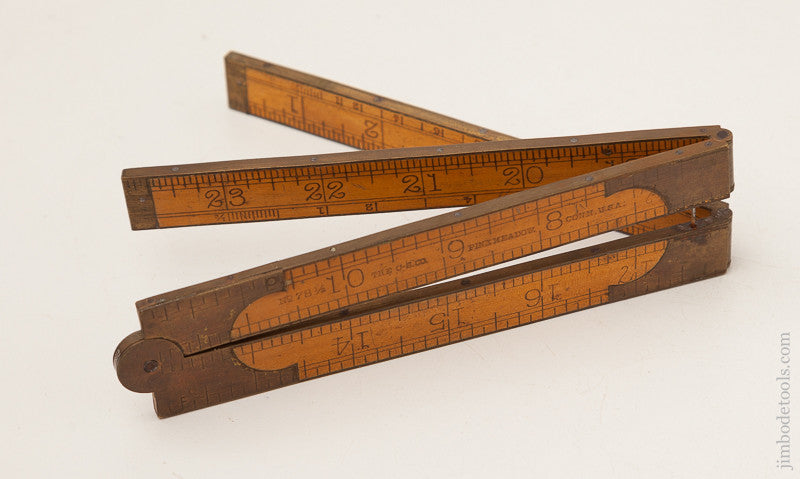 Rare & Crisp! CHAPIN STEPHENS No. 78 1/2 Boxwood and Brass Two Foot Two Fold Double Arch Full Bound Rule
