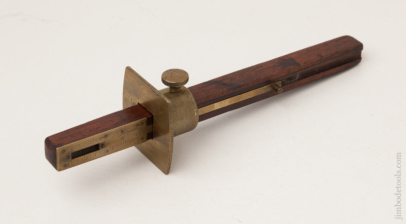 Pretty 9 3/4 inch Rosewood and Brass Mortise Gauge 