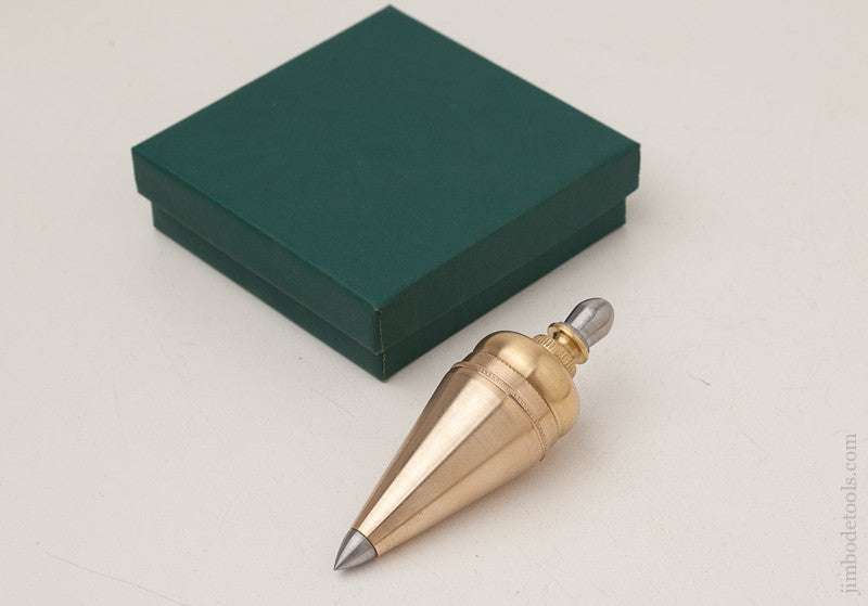 Beautiful Four inch 10 ounce Modern Maker Brass and Steel Plumb Bob MINT 