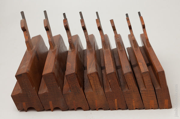 Matched Working Set of Eight Side Bead Moulding Planes by BUCK & HICKMAN WHITECHAPEL ROAD LONDON circa 1842-1975 EXTRA F