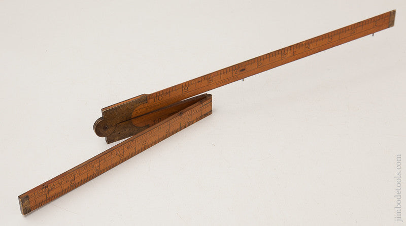 Rare! WILLIAM JONES December 21, 1886 Patent Boxwood and Brass Rule and Tee Square by ACME RULE CO 
