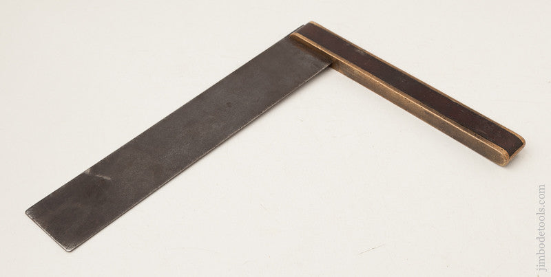 Victorian English 8 1/2 x 11 inch Ebony and Gunmetal Try Square 