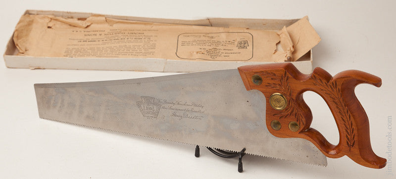 INCREDIBLE! Half Size Miniature  DISSTON D100 Hand Saw Giveaway MINT in Wrapper! 19" Long - 72907U