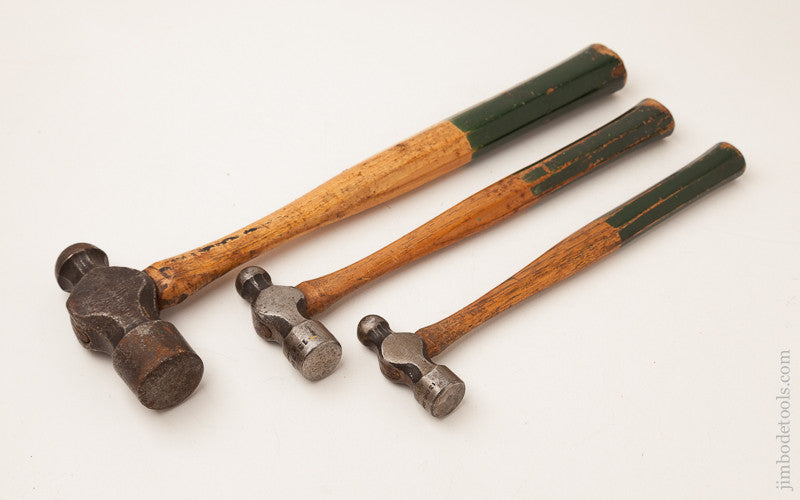 Set of Three PASCHALL Ball Peen Hammers 